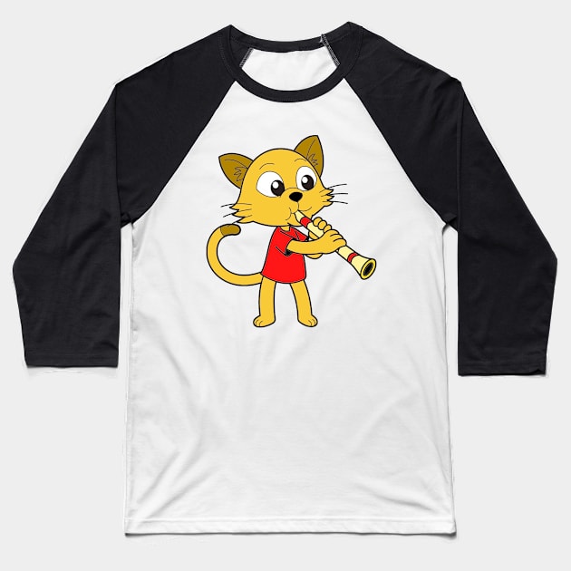 Cat Clarinet Funny Shirt for Mom, Dad, Husband, Boyfriend, Girlfriend, Baseball T-Shirt by Goods-by-Jojo